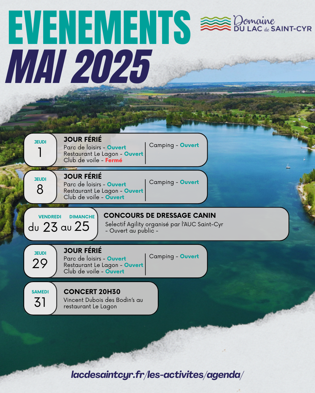 Calendrier events mai 2025